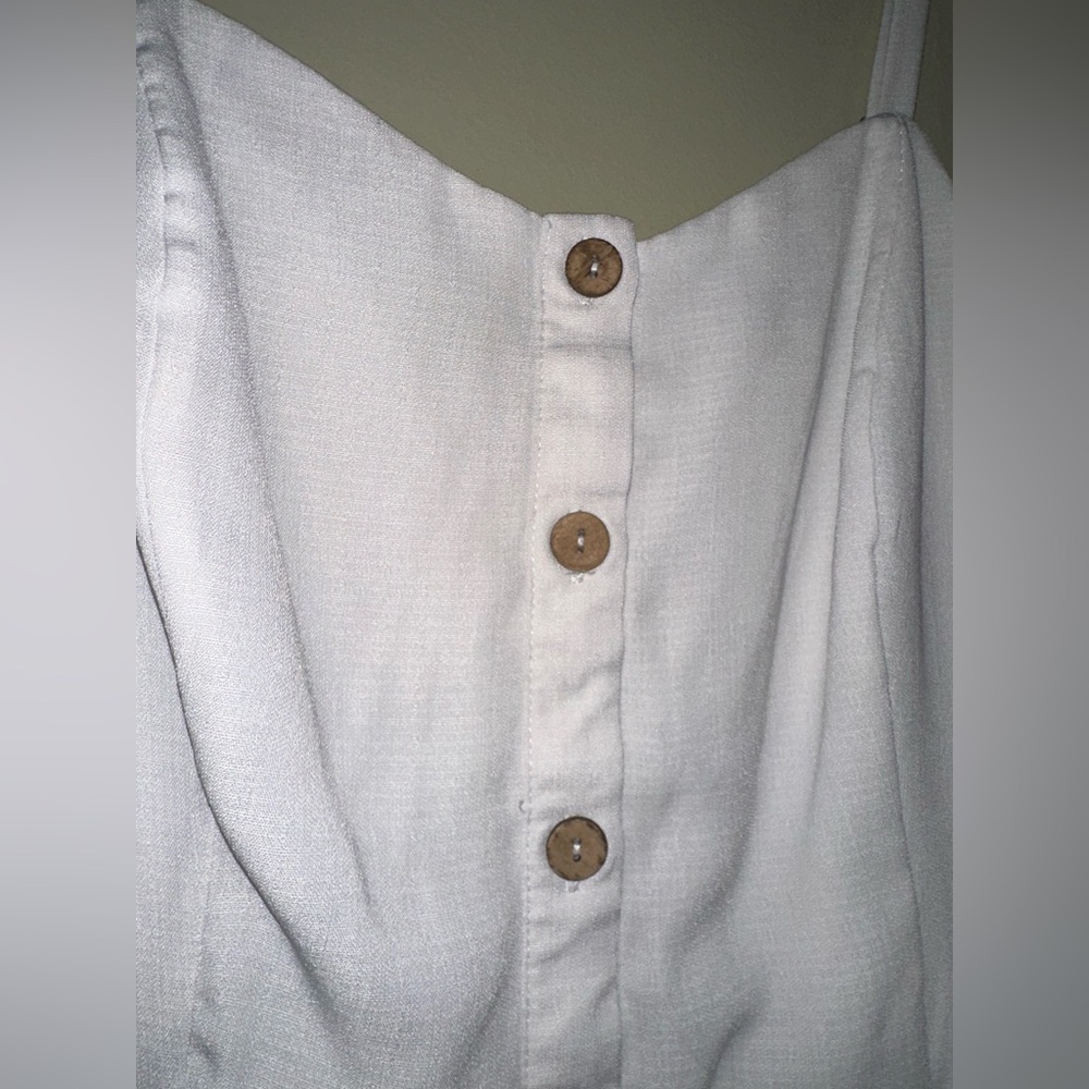 NAIF White Button-Front Mini Dress L - Picture 3 of 10